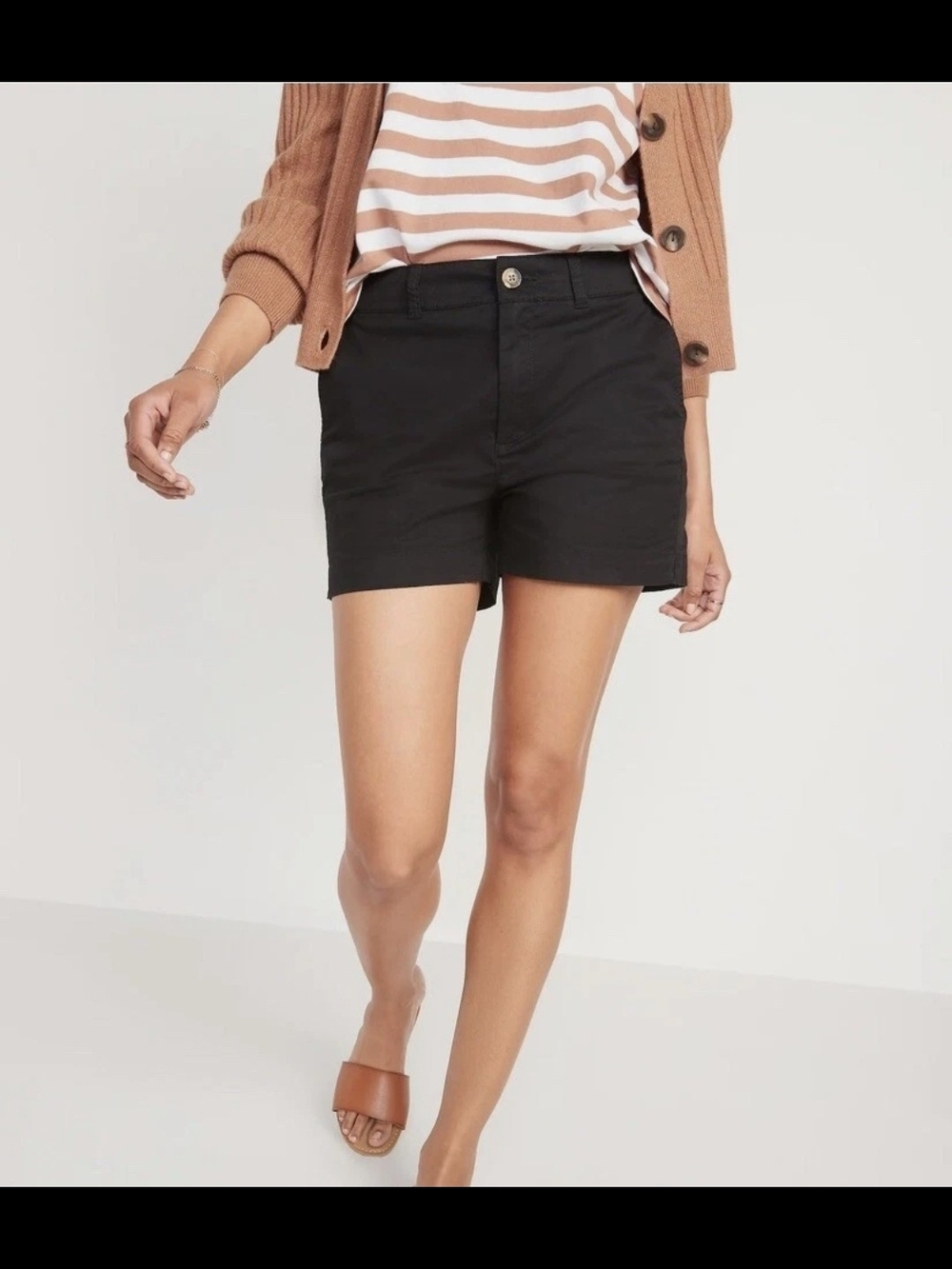 NWT Old Navy Mid Rise Everyday Shorts Women's Size 10 Short Black 5"